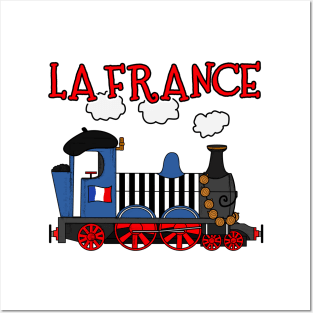 France Steam Train French Flag Posters and Art